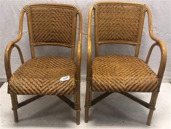 2 French Wicker and Bamboo Armchairs (1 of 8)