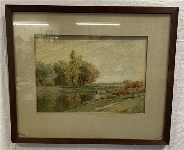 Framed 19th Cent. Watercolor Sgnd. Lower Right 16"X20" (1 of 7)
