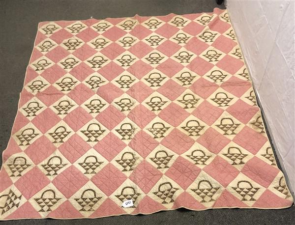 19th Cent Basket Quilt: 19th Cent Basket Quilt