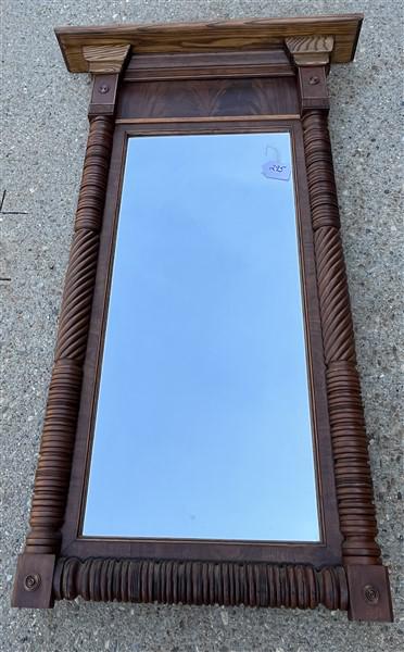 100 Year Old American Mirror with Replaced Crest: 100 Year Old American Mirror with Replaced Crest