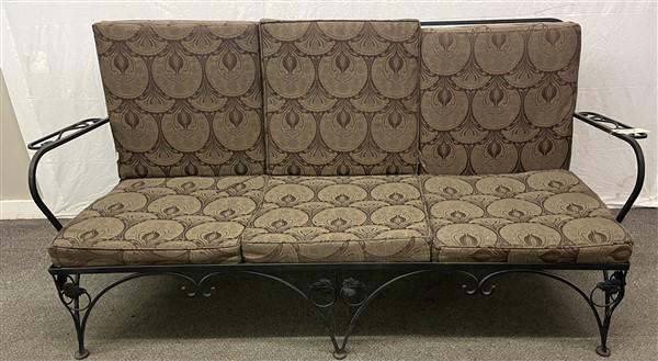 Iron Upholstered Patio Bench (1 of 3)