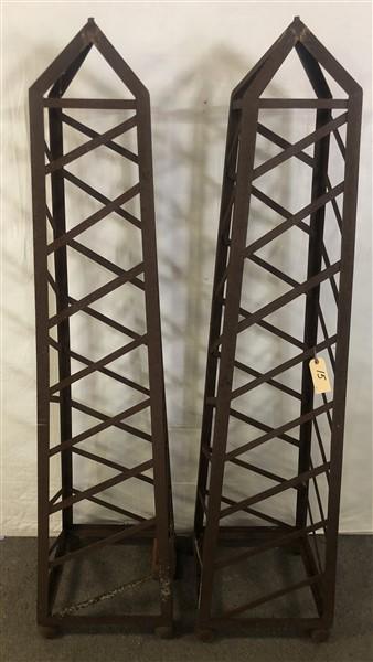 Pr of 74" Metal Obelisk Towers (1 of 4)