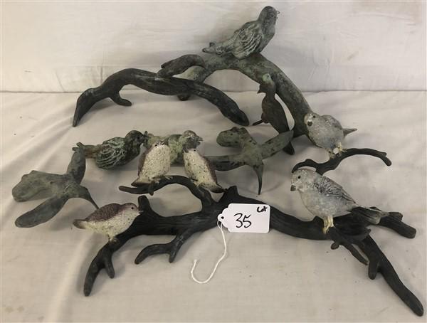 Lot of Bronze and Metal Birds Ranging from 6"-18": Lot of Bronze and Metal Birds Ranging from 6"-18"