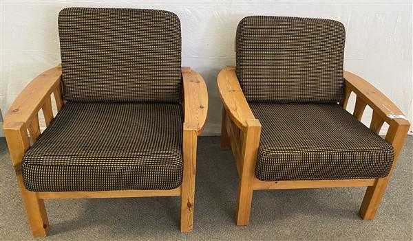 2 Vintage Ikea Chairs with Chenille and Wool Cushions (1 of 5)