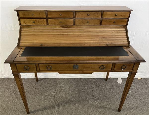48" English Crafted Leather Top Desk with Tambour Roll (1 of 8)