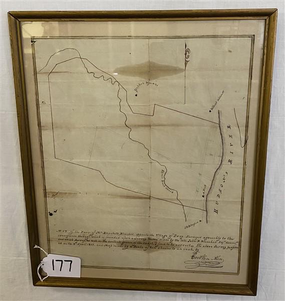 Early Framed Map of Troy, NY 1802 15"x18" (1 of 12)