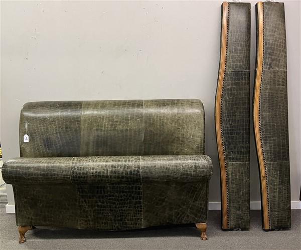 Queen "Alligatored" Leather Bed: "Alligatored" Leather Bed