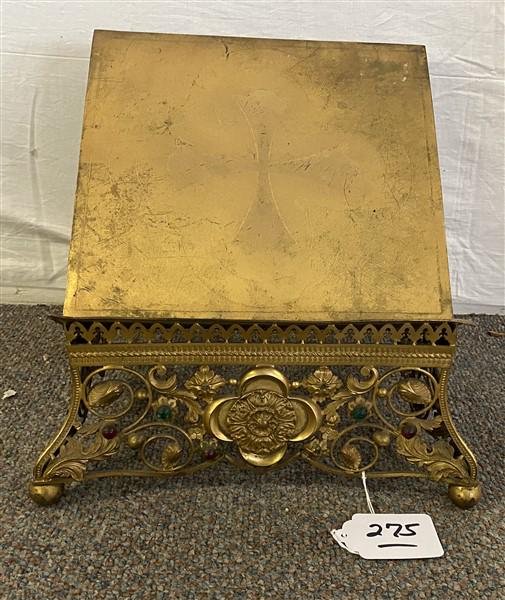 Gilt Metal 19th Cent. Bible Stand (1 of 3)