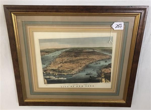 Framed Map of New York 28"x 33" (1 of 17)