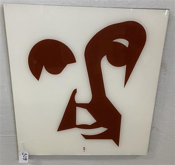 Earl Hubbard Acrylic on Lucite "Frank Lloyd Wright" 26"x28": Earl Hubbard Acrylic on Lucite "Frank Lloyd Wright" 26"x28"