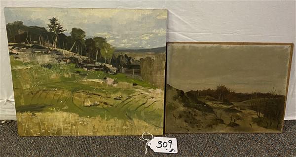 2 Unframed Oil Paintings on Masonite (1 of 5)