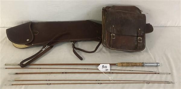 5 pc. Flyrod, Gun Case, and Saddle Bag: 5 pc. Flyrod, Gun Case, and Saddle Bag
