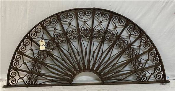 65" Exceptional Hand Wrought Architectural Fan 30"h: 65" Exceptional Hand Wrought Architectural Fan 30"h