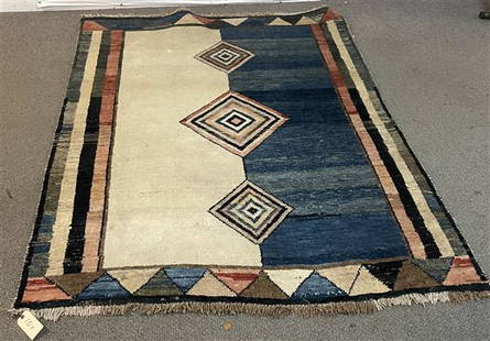 Handmade Vintage Mid-Cent. Rug 5'x6'4": Handmade Vintage Mid-Cent. Rug 5'x6'4"