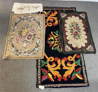 American Hook Rugs 2 Small- 25"x 10" , Largest- 34.5"x69": American Hook Rugs 2 Small- 25"x 10" , Largest- 34.5"x69"