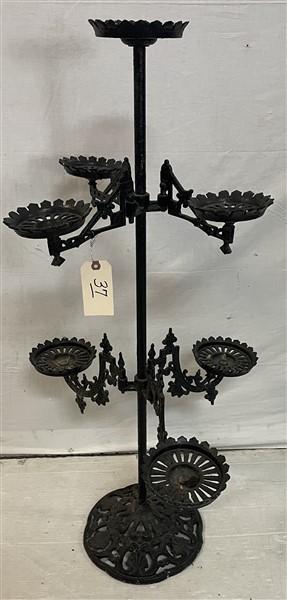 6 Arm Victorian Iron Planter- 39"h: 6 Arm Victorian Iron Planter- 39"h