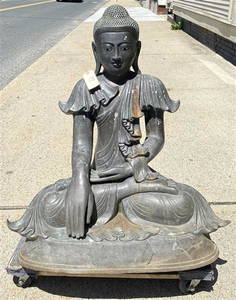 Vintage Bronze Buddha 34"w x 36"h- STOLEN!! ANY information is greatly appreciated!