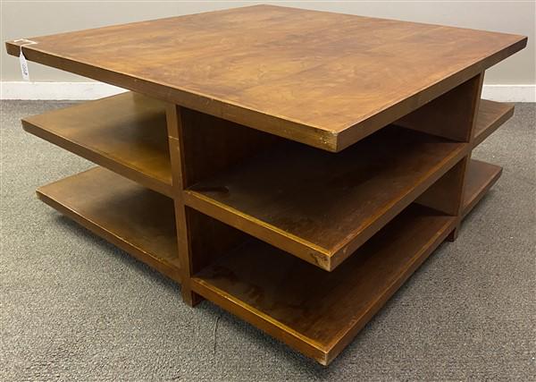 Milo Baughman 3 Tier Mid-Cent. Coffee Table: Milo Baughman 3 Tier Mid-Cent. Coffee Tablethe top is 40" square and it is 20" high.
