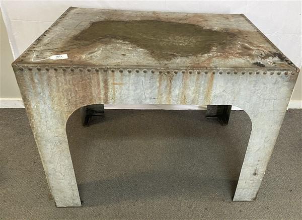 Great Zinc Industrial Table- 46"x 35"x 35"h: Great Zinc Industrial Table- 46"x 35"x 35"h