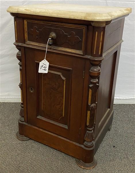 Victorian Walnut M.T. 1/2 Commode with Teardrop Pulls    20.5" w x 17.5" x 30"h (1 of 8)