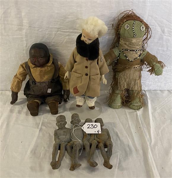 Cast Iron Garden Item, 3 Dolls (1 of 8)