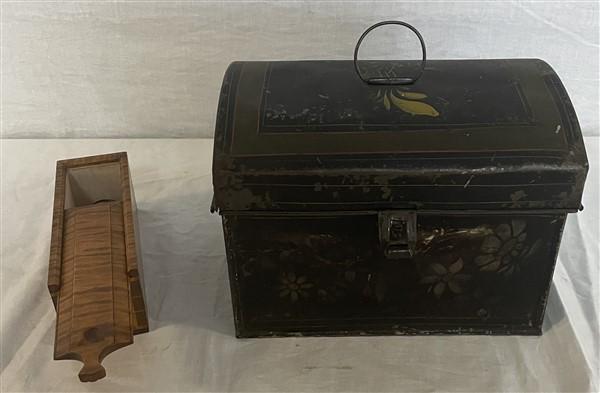 Tiger Maple Candle box and Decorative Tin box Tin Box- 10" x 7" x 8" (1 of 8)