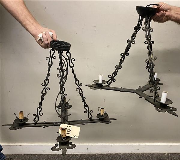 2 Gothic Style Wrought Iron Light Fixtures 24"x17.5"h (1 of 3)