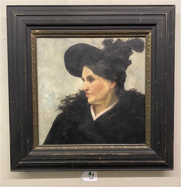 Framed o/c Portrait 26" squared (1 of 4)