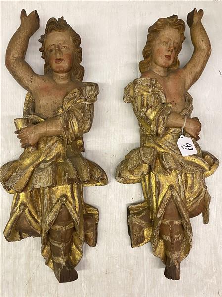 2 Carved Antique Gilt Wooden Figures 32"h (1 of 6)