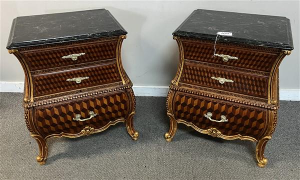 Pr. of Paint Decorated 3 Drawer Stands 23"w x 17"d x 28"h (1 of 7)