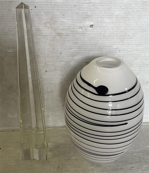 Tiffany Obelisk and Italian Glass Vase (1 of 5)