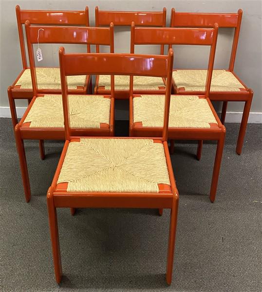 6 Italian Orange Lacquered Chairs- Very Fun (1 of 4)
