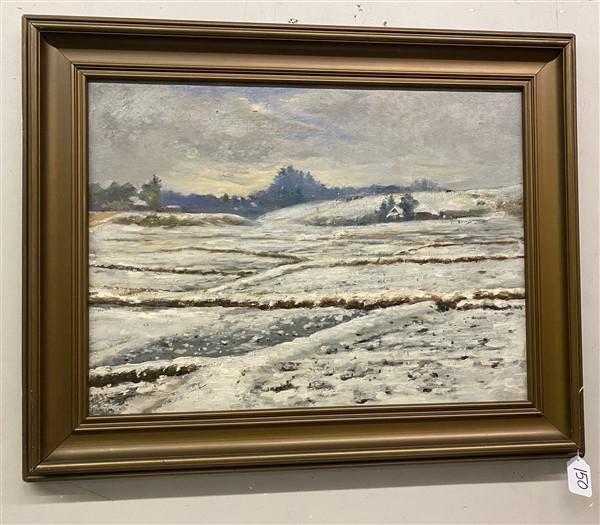 Framed o/c Winter Scene (1 of 8)