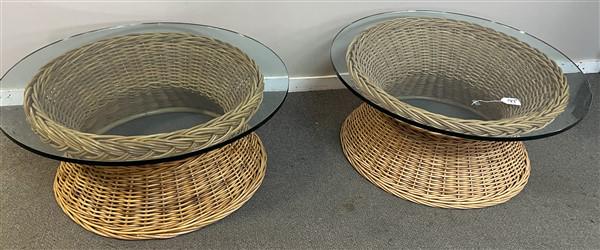 2 Glass Top Wicker/Rattan Tables (1 of 5)