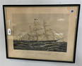 Framed Sailing Ship Print 24"x30"