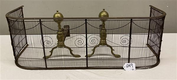Antique Andirons and Antique Fender Andirons- 15"d x 13"h Fender- 37.5" x 12"h: Antique Andirons and Antique Fender Andirons- 15"d x 13"h Fender- 37.5" x 12"h