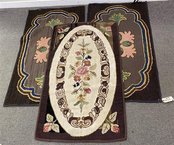 3 Hooked Rugs 30"x51" (1 of 4)