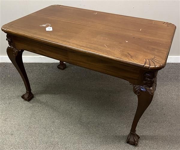 2 Drawer Mahogany Library Table ca. 1920 28"x46"x29"h (1 of 7)