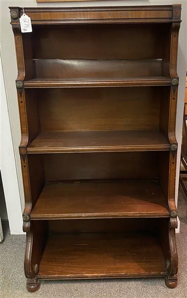 4 Tier Inlaid Mahogany Bookshelf 28"w x 16"d x 51"h (1 of 5)