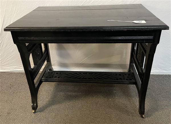 Carved Ebonized Eastlake Parlor Table 23" x 36" x 29"h (1 of 5)