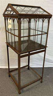 3 Part Iron and Glass Terrarium 46"h: 3 Part Iron and Glass Terrarium 46"h