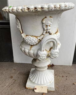 Single Cast Iron 24" Two Handle Urn: Single Cast Iron 24" Two Handle Urn