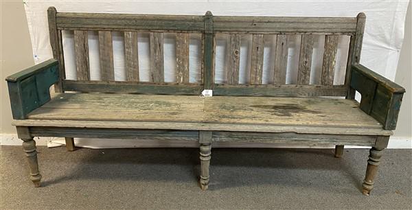 83" Primitive Bench in Green Paint (1 of 6)
