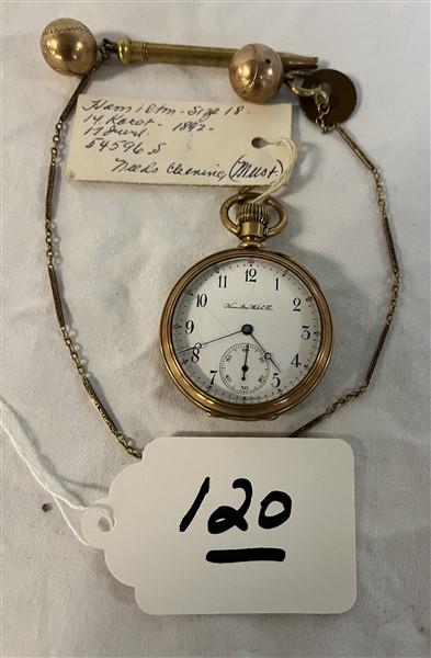 Hamilton 14k Pocket Watch with Gold Fob (1 of 7)