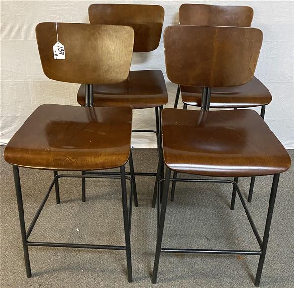 4 Steel and Laminated Stools 26"h seat (1 of 7)