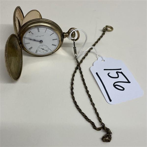 20 Year Warranted 14kt Gold Plate Elgin Pocket Watch (1 of 8)