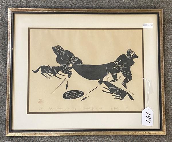 Inuit Stone Cut Print Pencil Signed, Dated, and Numbered (1 of 5)