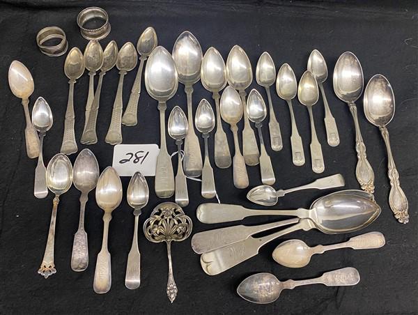 Asstd. Coin Silver and Silver Plate Items (1 of 19)