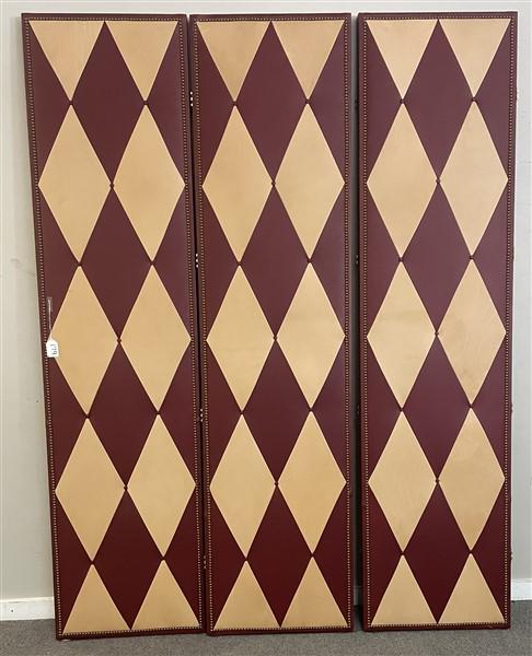 Harlequin Design Faux Leather 3 Panel Screen 24" x 96" (1 of 11)