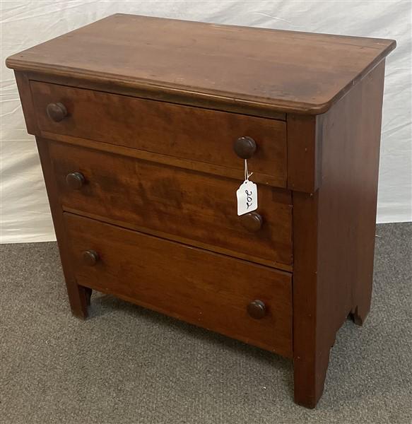 3 Drawer 19th Cent. Country Pine Chest 29"w x 16"d x 28.5"h (1 of 5)